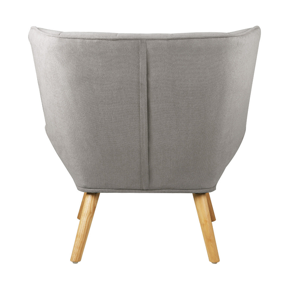 Oikiture Armchair Fabric Upholstered Tub Chair Grey