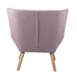 Oikiture Armchair Fabric Upholstered Tub Chair Pink - Low Angle
