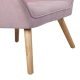 Oikiture Armchair Fabric Upholstered Tub Chair Pink - Rear View