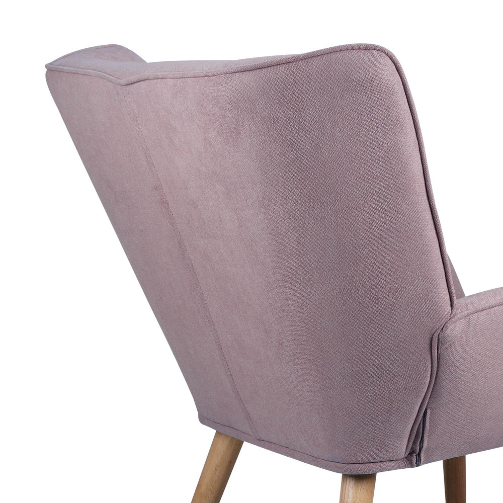 Oikiture 3x Armchair Sofa Lounge Fabric Upholstered Tub Pink