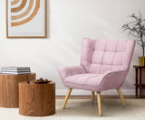 Oikiture 4x Armchair Sofa Lounge Fabric Upholstered Tub Pink - 45-Degree Angle