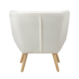Oikiture Armchair Sofa Lounge Sherpa Upholstered White - Extra Image