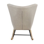 Oikiture Rocking Chair Nursing Armchair Velvet Accent Chairs Upholstered Beige