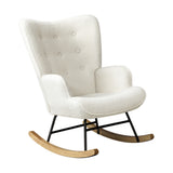Oikiture Rocking Chair Nursing Armchair Sherpa White