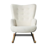 Oikiture Rocking Chair Nursing Armchair Sherpa White - Extra Image