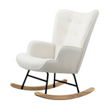 Oikiture Rocking Chair Nursing Armchair Sherpa White - 45-Degree Angle