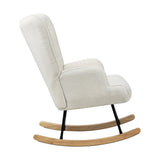 Oikiture Rocking Chair Nursing Armchair Sherpa White - Low Angle
