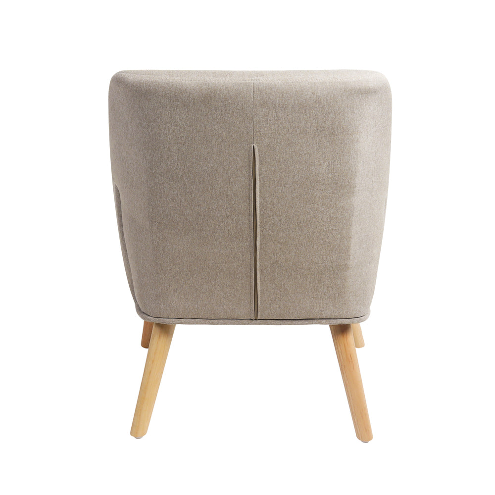 Oikiture Armchair Linen Fabric Beige
