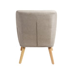 Oikiture Armchair Linen Fabric Beige, image 6