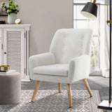 Oikiture Armchair Sherpa White
