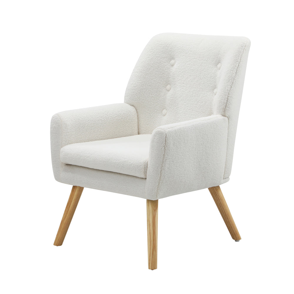 Oikiture Armchair Sherpa White