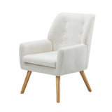Oikiture Armchair Sherpa White - Top-Down View