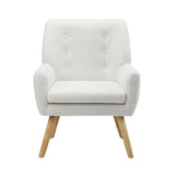 Oikiture 2x Armchair Lounge Chair Sherpa Tub Chairs Sofa White