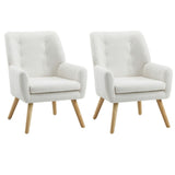 Oikiture 2x Armchair Lounge Chair Sherpa Tub Chairs Sofa White