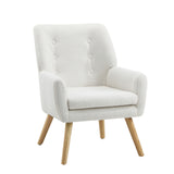 Oikiture 3x Armchair Lounge Chair Sherpa Tub Chairs Sofa White - 45-Degree Angle