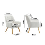 Oikiture 4x Armchair Lounge Chair Sherpa Tub Chairs Sofa White - Rear View