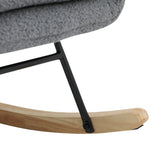 Oikiture Rocking Chair Sherpa With 2 Pillow Grey - Side View
