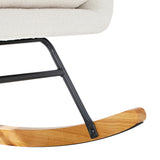 Oikiture Rocking Chair Nursing Armchair Sherpa Accent Chairs With 2 Pillow White - Extra Image