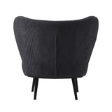 Oikiture Lounge Chair with Lumbar Pillow Wingback Velvet Charcoal - Top-Down View