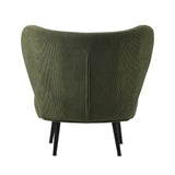 Oikiture Lounge Chair with Lumbar Pillow Wingback Velvet Green - Top-Down View