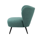 Oikiture Armchair with Lumbar Pillow Wingback Polyester linen Green