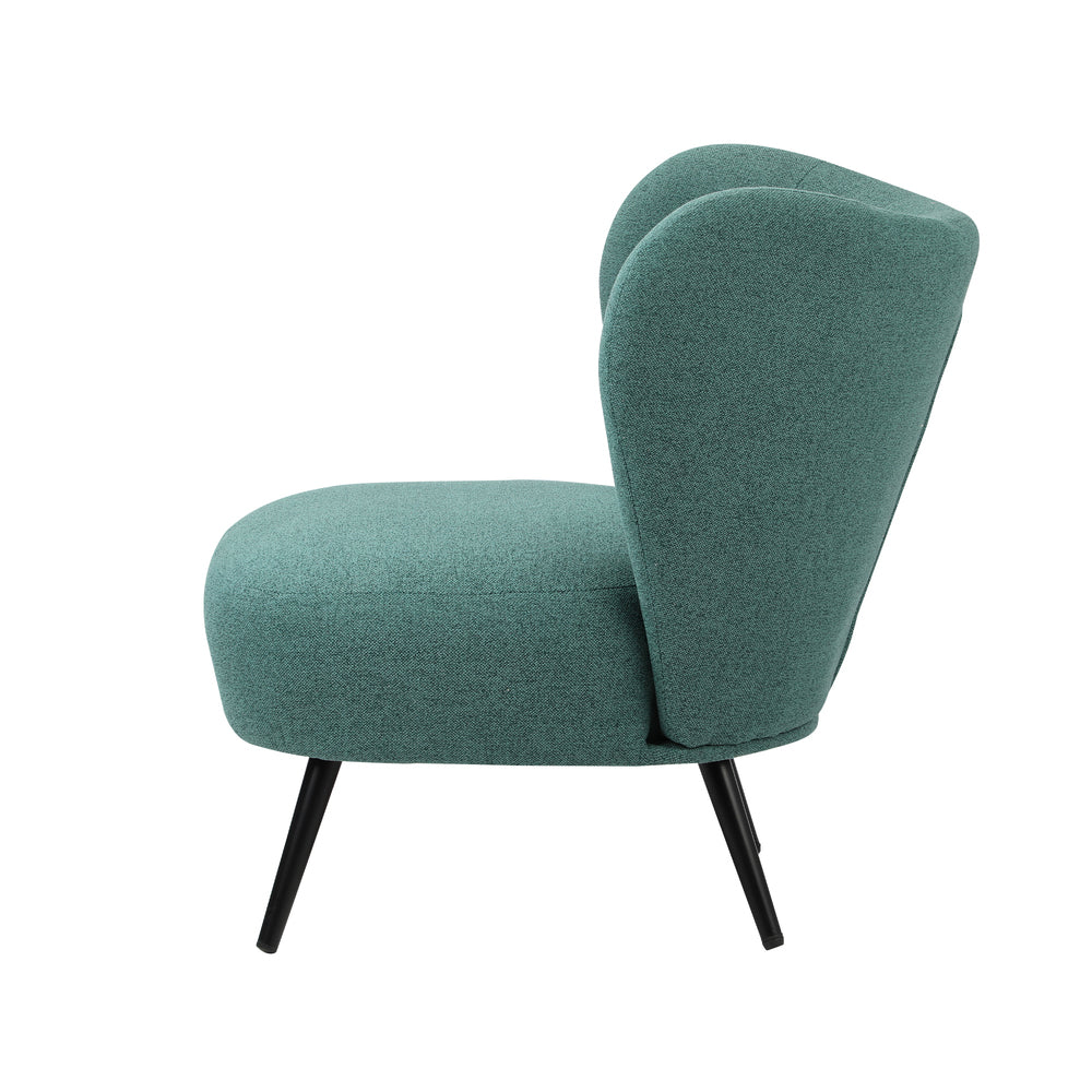 Oikiture Armchair with Lumbar Pillow Wingback Polyester linen Green