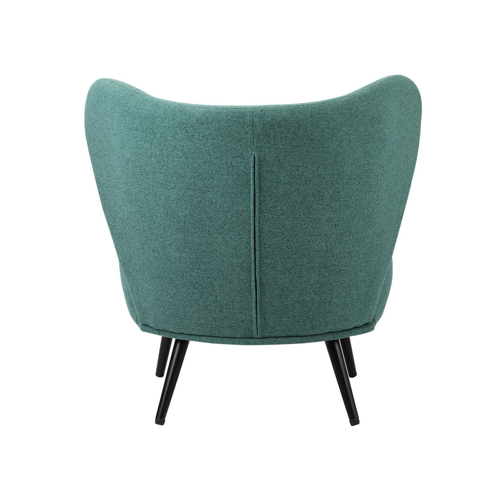 Oikiture Armchair with Lumbar Pillow Wingback Polyester linen Green