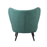 Oikiture Armchair with Lumbar Pillow Wingback Polyester linen Green - Rear View