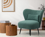 Oikiture Armchair with Lumbar Pillow Wingback Polyester linen Green