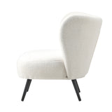 Oikiture 2x Armchair with Lumbar Pillow Wingback Boucle White - Top-Down View