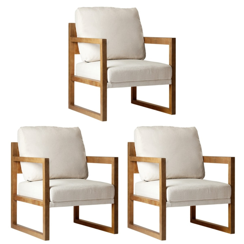 Oikiture 3x Armchair Lounge Sofa Chair Fabric Tub Couches