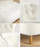 Oikiture Armchair Accent Couches Sofa White - 45-Degree Angle