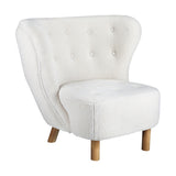 Oikiture 2x Armchair Highback Lounge Couches Sofa Sherpa White - Front View