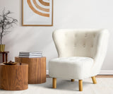 Oikiture 2x Armchair Highback Lounge Couches Sofa Sherpa White - Top-Down View