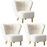 Oikiture 3x Armchair Highback Lounge Couches Sofa Sherpa White