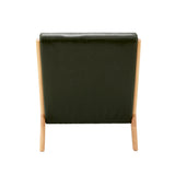 Oikiture Armchair Lounge Chair Couches Sofa Wood PU Green