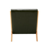 Oikiture Armchair Lounge Chair Couches Sofa Wood PU Green - Low Angle