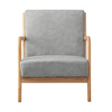 Oikiture 3PCS Armchair Lounge set 1/2 Seater 2 Pillows Fabric Grey