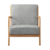 Oikiture 2X Armchair Lounge Chair Couches Sofa Wood Light Grey