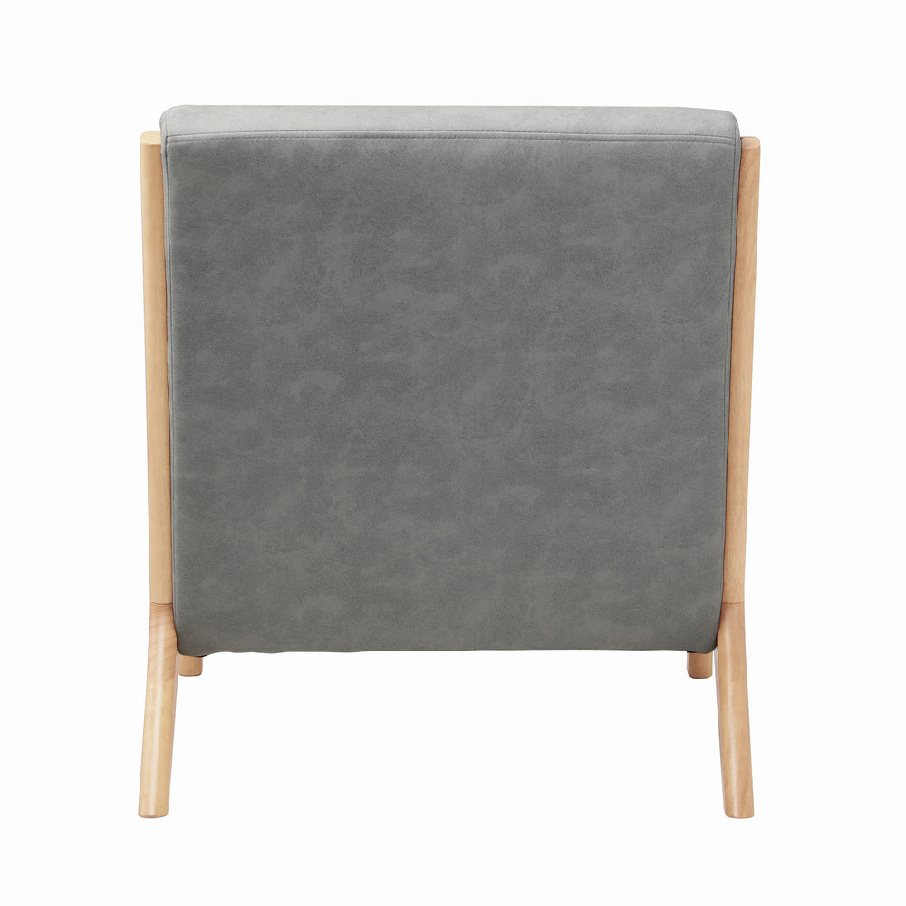Oikiture 3X Armchair Lounge Chair Couches Sofa Wood Light Grey