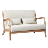 Oikiture Armchair Couch Pillows 2 Seater Fabric Beige