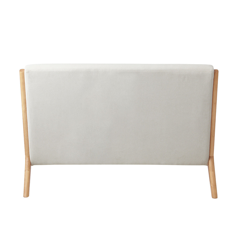 Oikiture 2X Armchair Lounge Chair Wood Light Beige