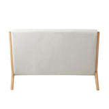 Oikiture 3X Armchair Lounge Chair Wood Light Beige - Side View