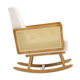 Oikiture Rocking Chair PE Rattan Beige - Top-Down View