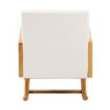 Oikiture Rocking Chair PE Rattan Beige