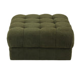 Oikiture 1 Seater Boucle Modular Ottoman Armless TOFU Green