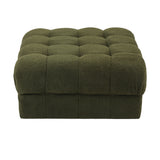 Oikiture 1 Seater Boucle Modular Ottoman Armless TOFU Green - Low Angle
