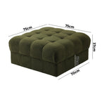 Oikiture 1 Seater Boucle Modular Ottoman Armless TOFU Green