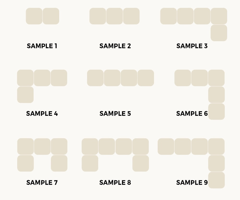 Oikiture 1 Seater Boucle Modular Ottoman Armless TOFU Green