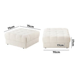 Oikiture 1 Seater Boucle Modular Ottoman Lounge Chair Armless White